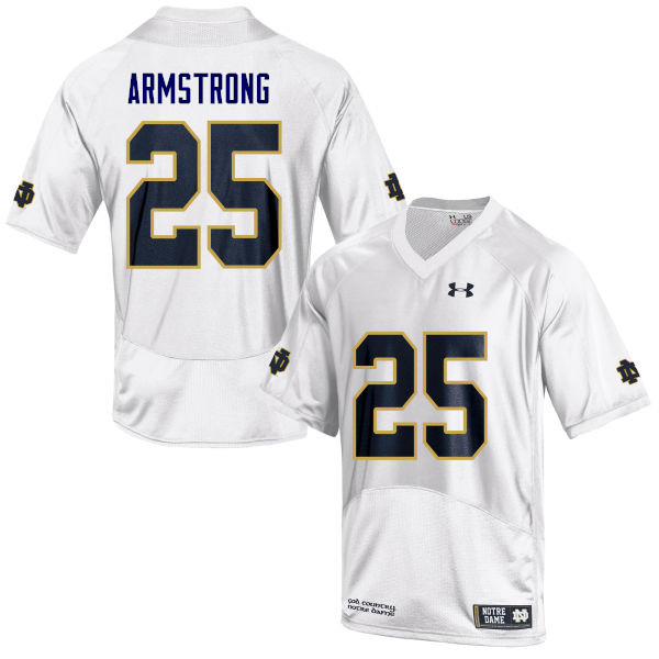 Men #25 Jafar Armstrong Notre Dame Fighting Irish College Football Jerseys Sale-White